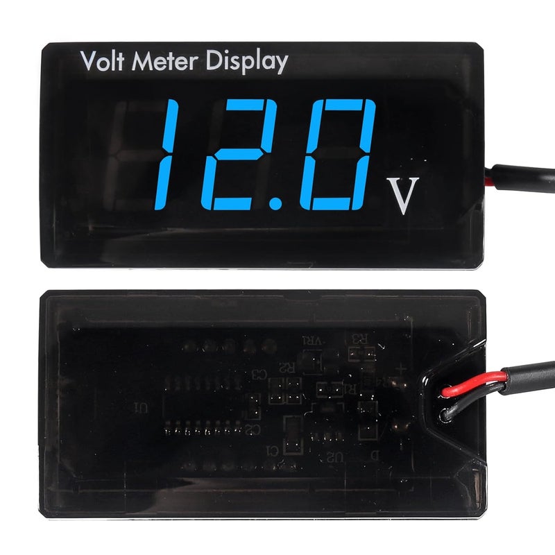 XIITIA DC 12V Car Digital Voltmeter LED Display DC 5-28V Voltage Volt Meter Waterproof Gauge for Car Motorcycle (Blue) - Image 3